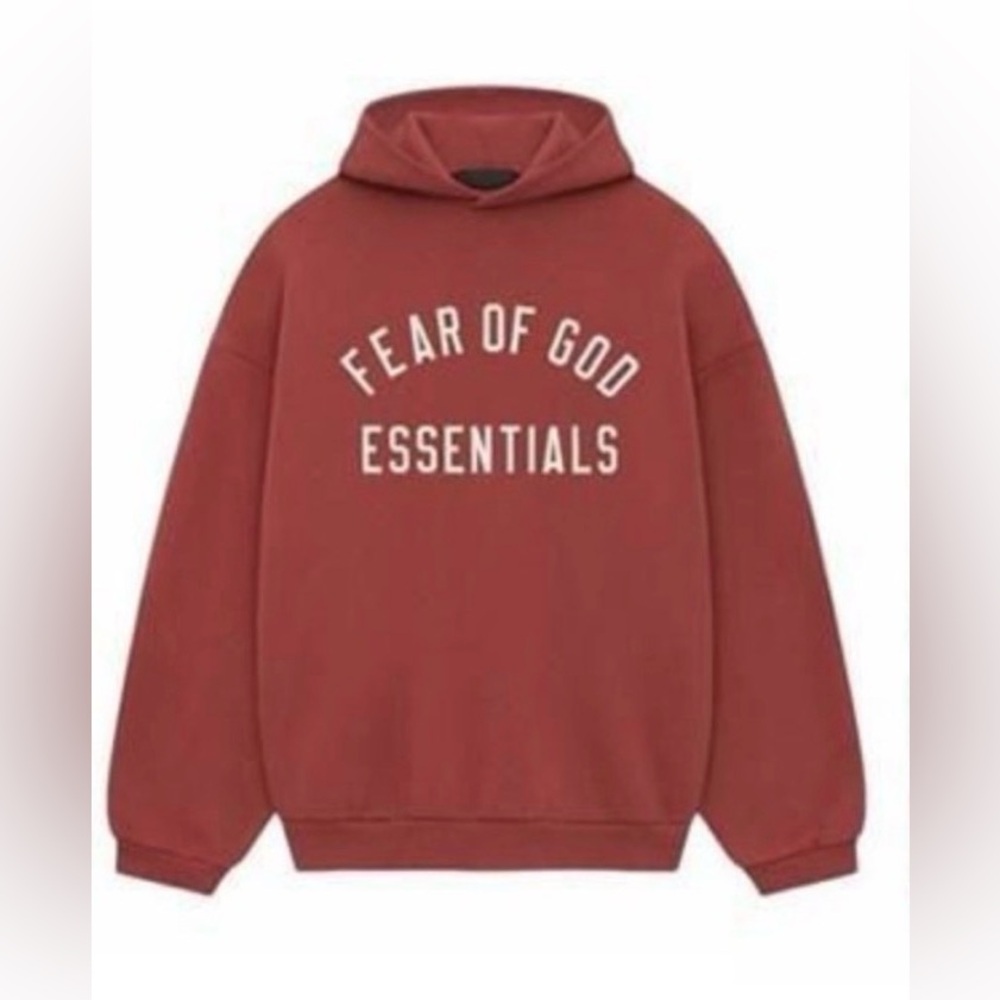 NEW WITH TAGS W/BAG ESSENTIALS FEAR OF GOD CRIMSON HOODIE - 2XL